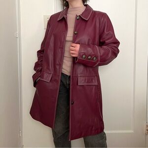 90s/Y2K Genuine Leather Burgundy Jacket, Bradley Bayou - size M